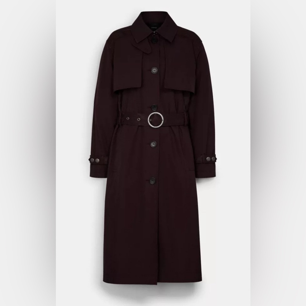 Coach Signature Burgundy Spring Trench XS NWOT